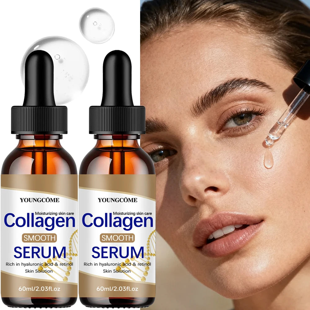 2PCS Hyaluronic Acid & Retinol Collagen Serum - Hydrating Face Care for All Skin Types - Daily Moisturizing Solution