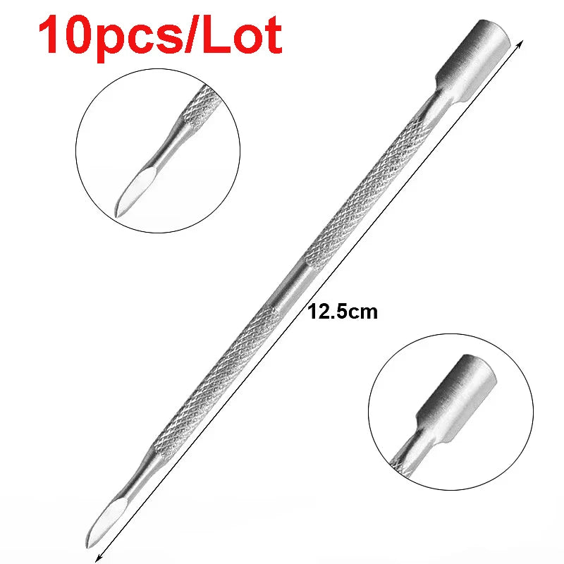 Double-ended Stainless Steel Cuticle Pusher Dead Skin Push Remover For Pedicure Manicure Nail Art Cleaner Care Tool Factory Sale