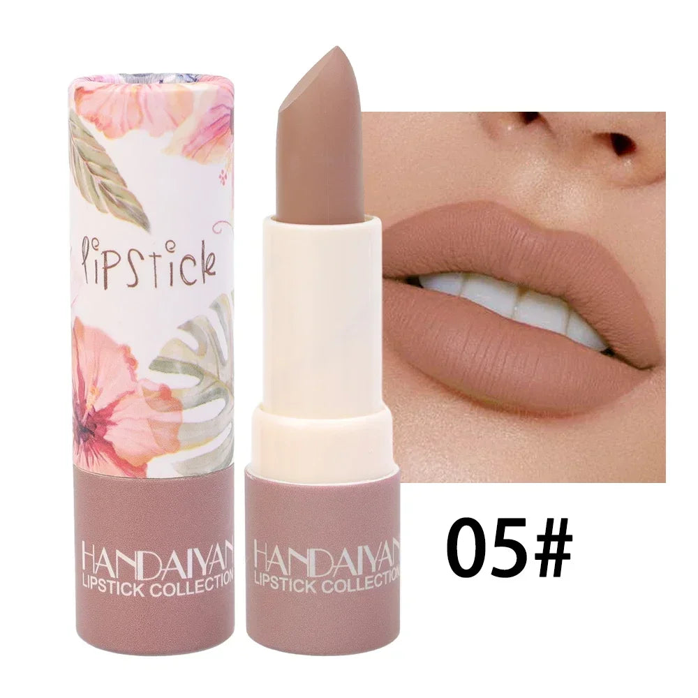 Waterproof Nude Lipstick 8 Colors Non-Stick Cup Velvet Moisture Matte Lip Tint Professional Lasting Velvet Lips Makeup Cosmetic