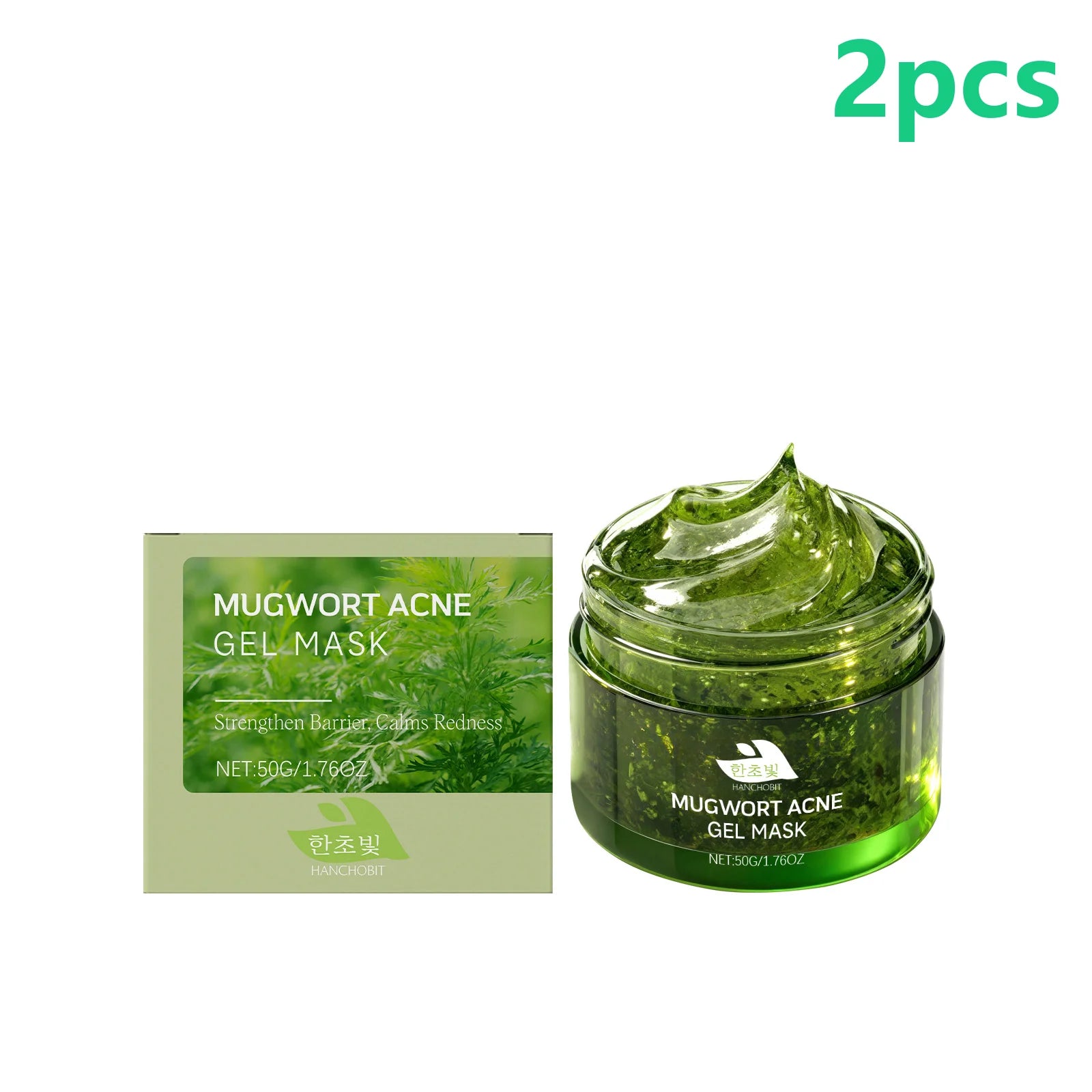 Mugwort Herb Gel Mask Acne Care Deep Hydration Face Redness Remover Soft Smooth Skin Soothing Salicylic Acid Pore Cleaner Mask