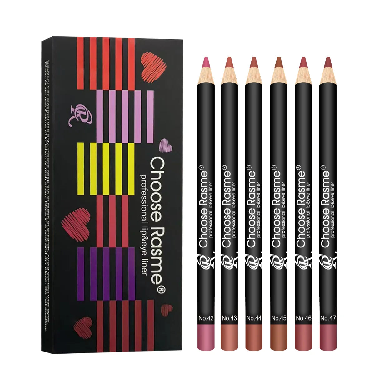 6-Color Plump Lip Liner Set, Soft, Bright, Rich, Silky, Smooth, Delicate, Waterproof, Easy Makeup, Portable Lipliner