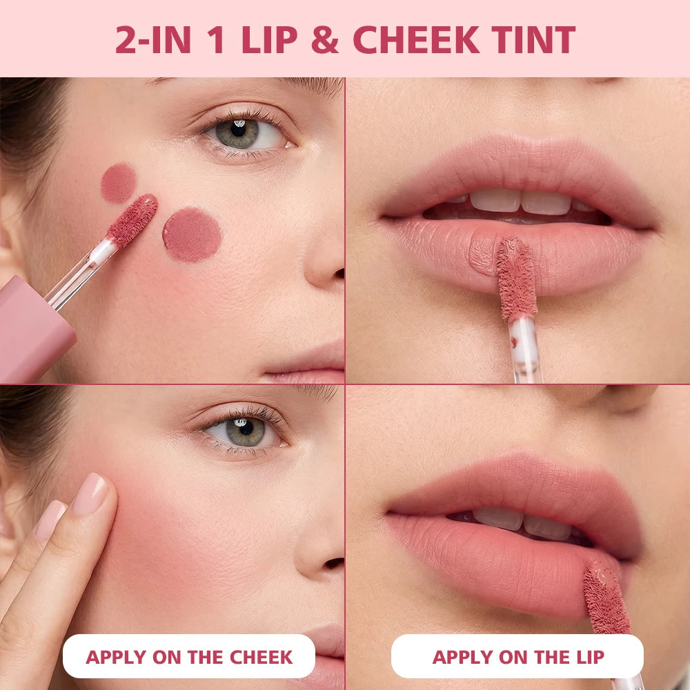 Nude Blur Tint Smudge-proof Visibly Smooths Lip Lines Airy Matte Texture Lip Gloss Wide Range of Shades 2-in 1 Lip & Cheek Tint