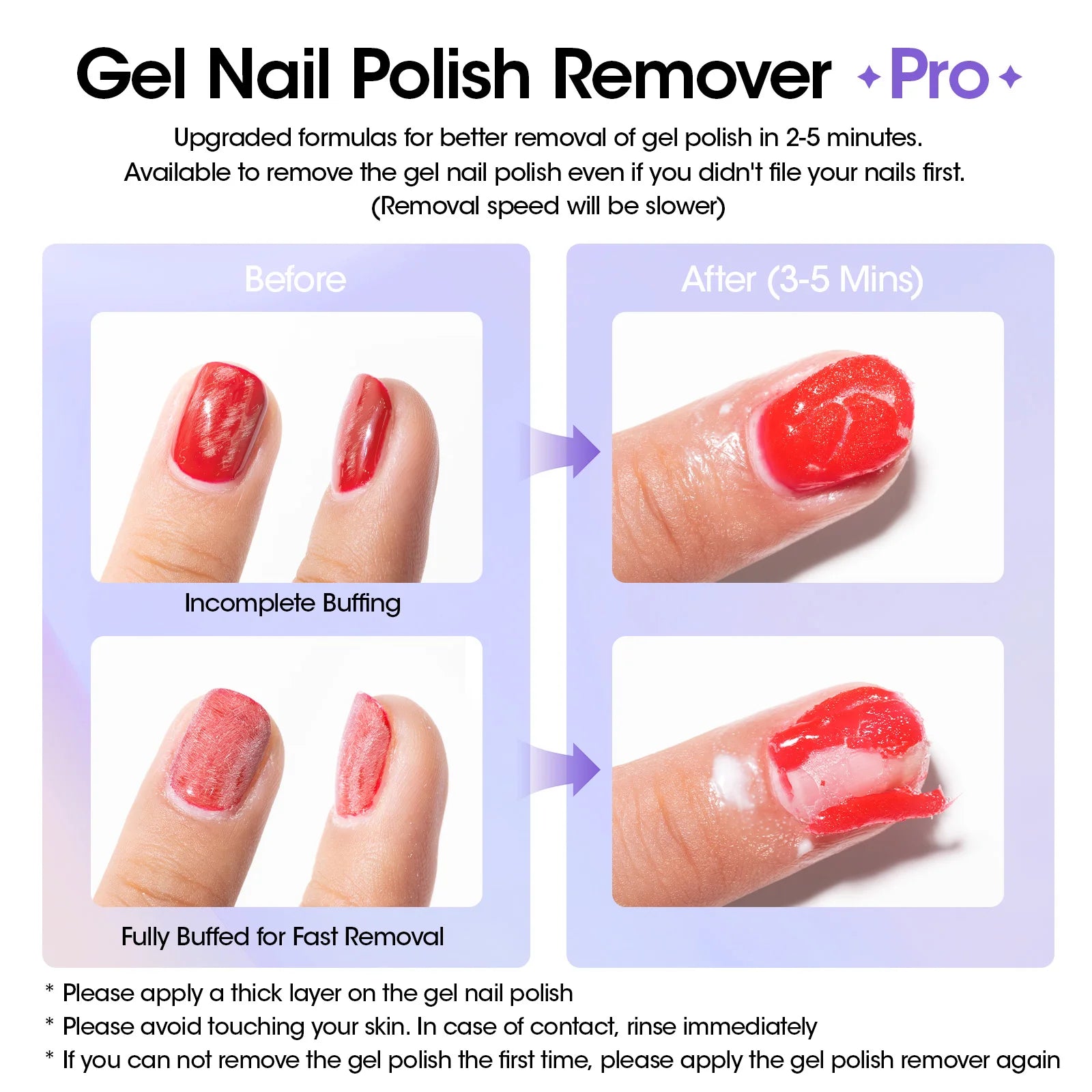 18ml Gel Nail Polish Remover UV Gel Polish Fast Remove No Soaking Needed Professional Nail Art Remover Kit for Home Salon