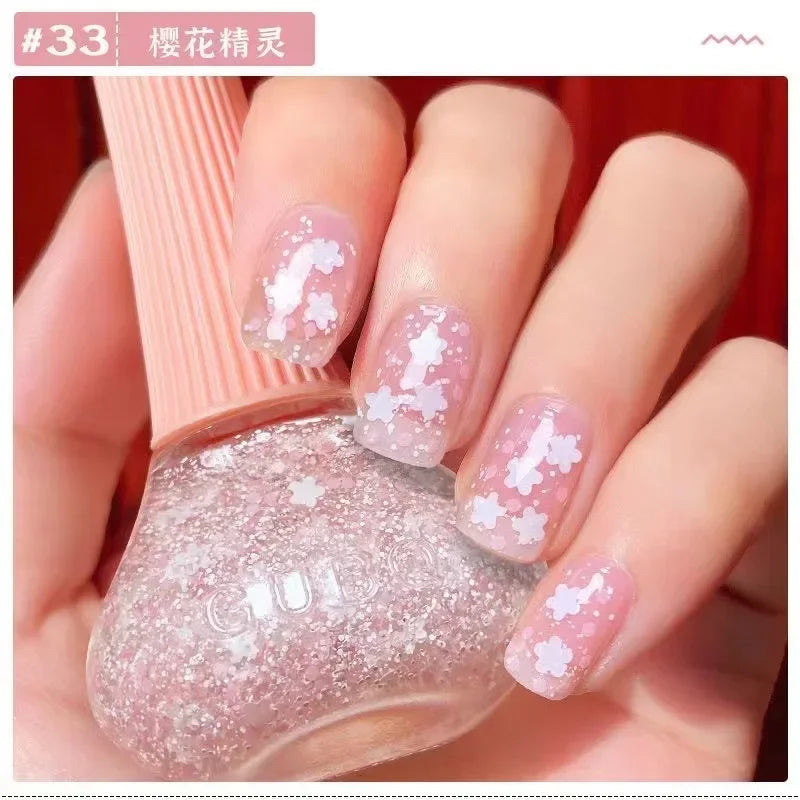 12ml  No-bake Quick Dry Nail Polish Shimmer Nail Polish Quick Dry No Peelable Long Lasting Nail Art Varnish 45 Colors