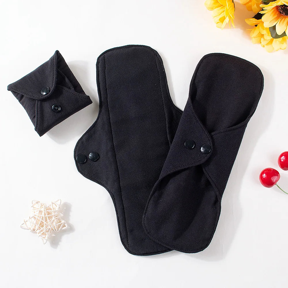 3pcs Full Cotton Hot Pressing Mama Cloth Night Long Sanitary Pads Washable Sanitary Napkins Reusable Panty Liners for Female
