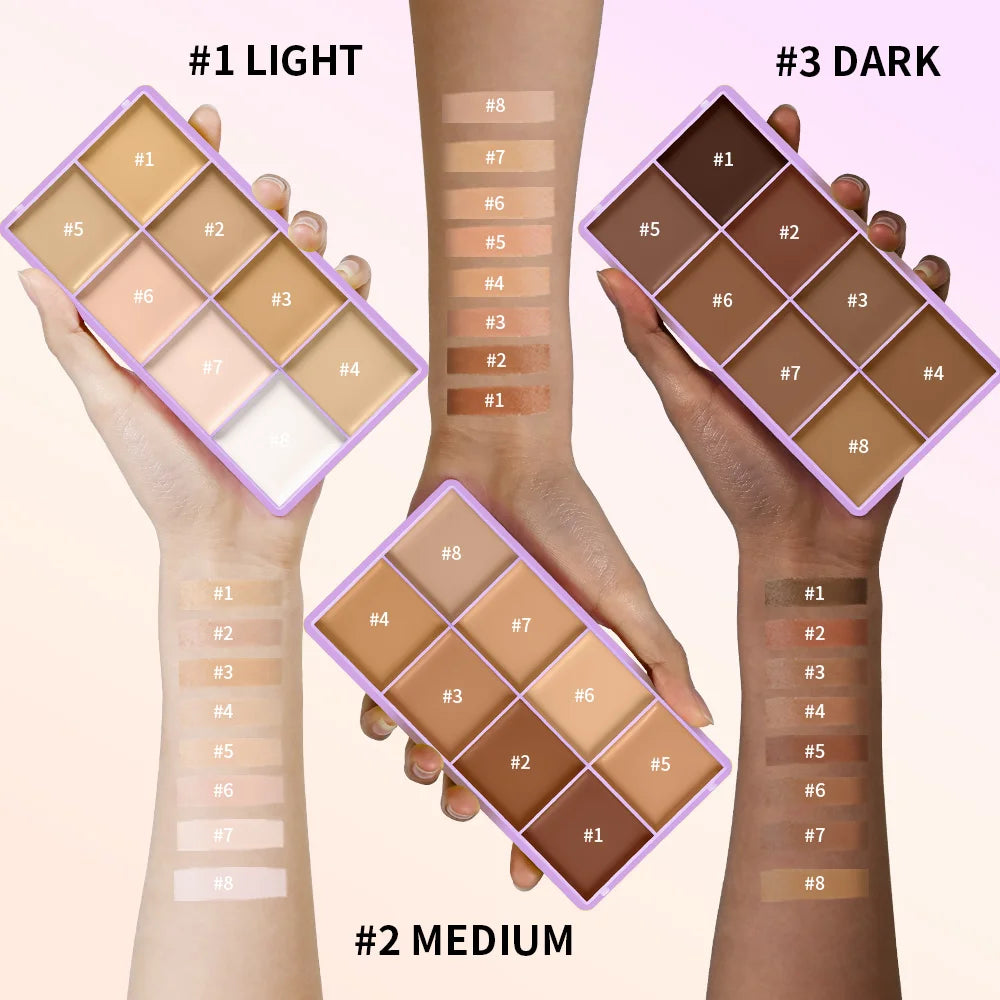 Cream Concealer Palette Full Coverage for Tattoos Scars & Dark Spots Cream Concealer Long-Wear Natural Flawless Soft Matte Makeu