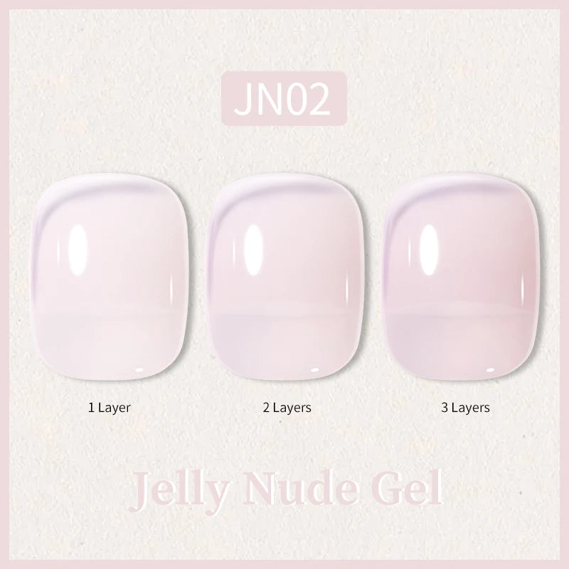 BORN PRETTY 10ml Glitter Pink Nude Jelly Nail Gel Polish Varnis Semi-permanent Sheer Translucent UV LED Soak Off Gel Polish