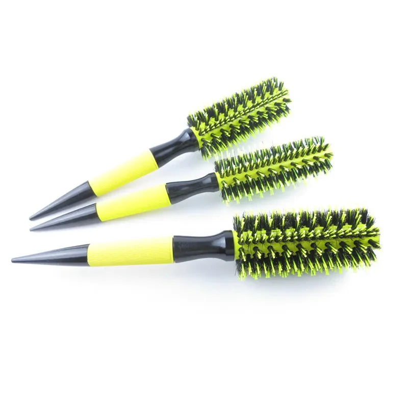 Professional 1/6pcs Boar Bristle Wooden Hair Comb Round Hair Brush Curling Combs Woman Hair Curlerl Hairdresser Styling Tool
