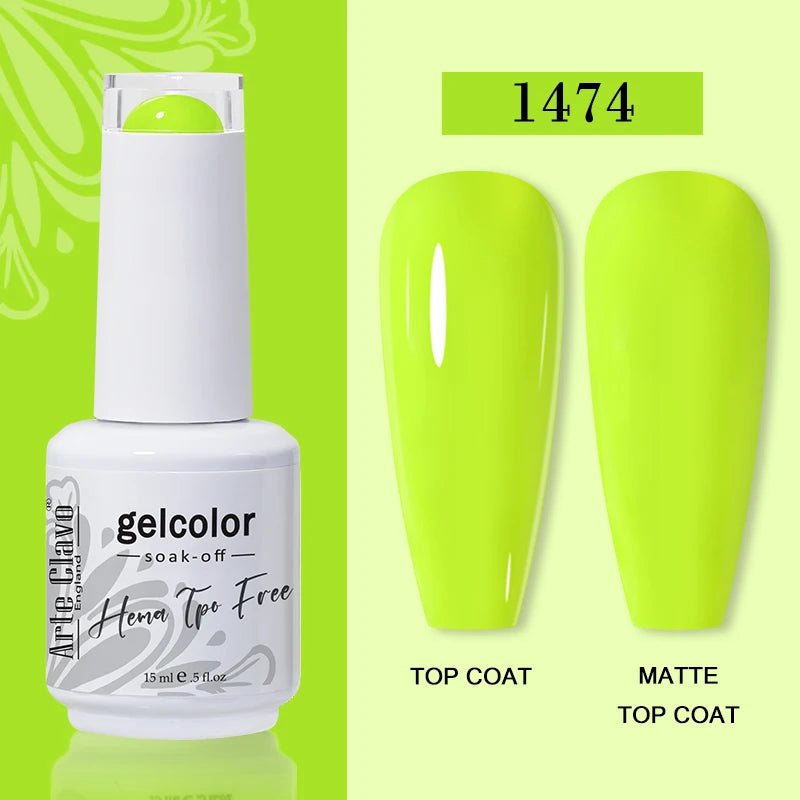 Arte Clavo 116Colors Gel Nail Polish 15ml Colorful Gel Semi Permanent Soak Off UV Gel Nail Art DIY Design Varnishe Nail Supplies