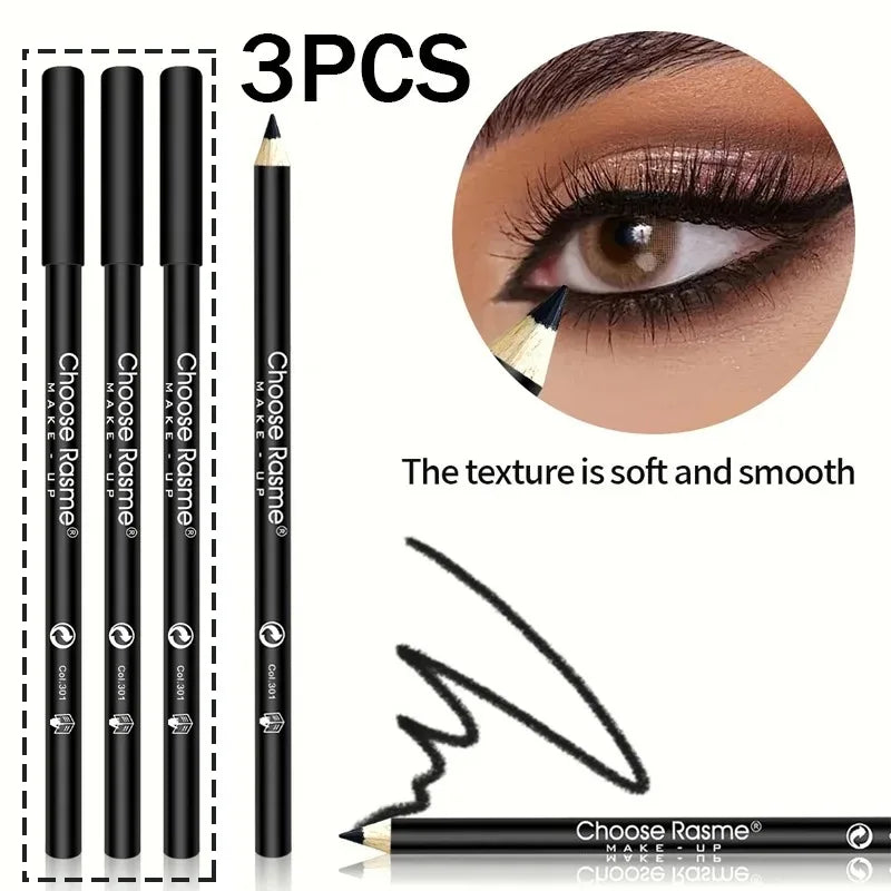 1-20Pcs Waterproof Eyeliner Pencil Long-Lasting High Pigmented Black Wooden Eyeliner Eyebrow Pen Hard Refill Smooth Eyes Makeup