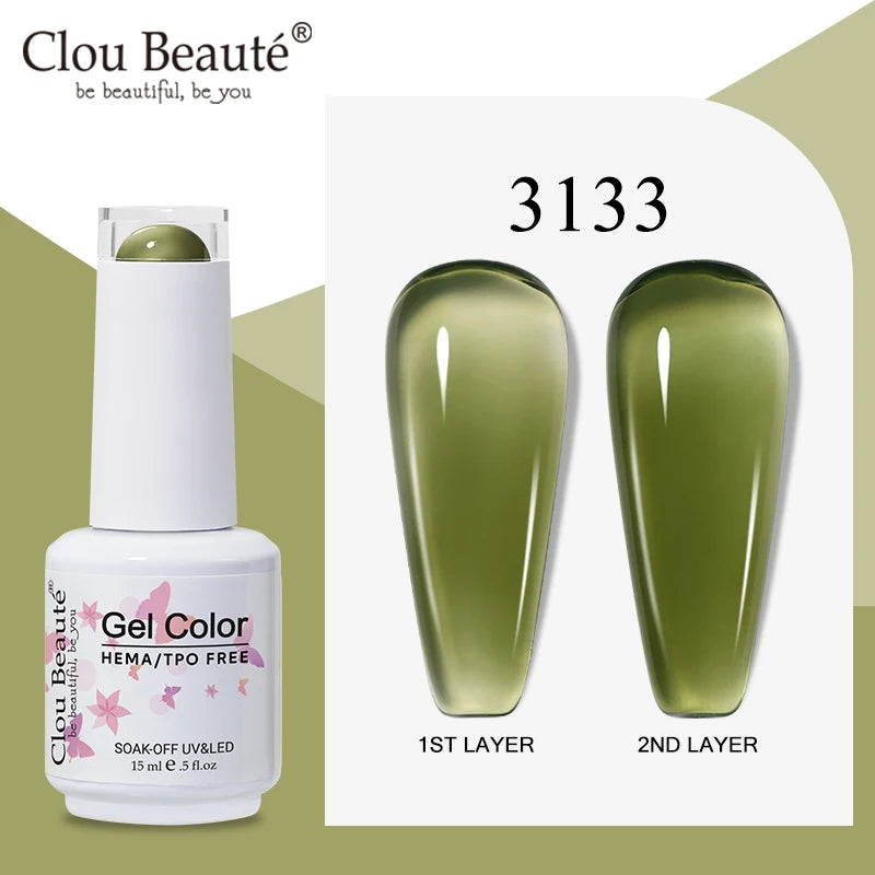 Clou Beaute Semi-transparent Jelly Color UV Gel Manicure Gel Nail Nail Supplies For Professionals Semi-permanent Varnish 15ml