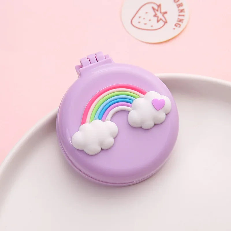Girls Cute Kawaii Animal Fruit Portable Comb with Mirror Princess Air Cushion Massage Makeup Hair Brush for Baby Kids Stuff