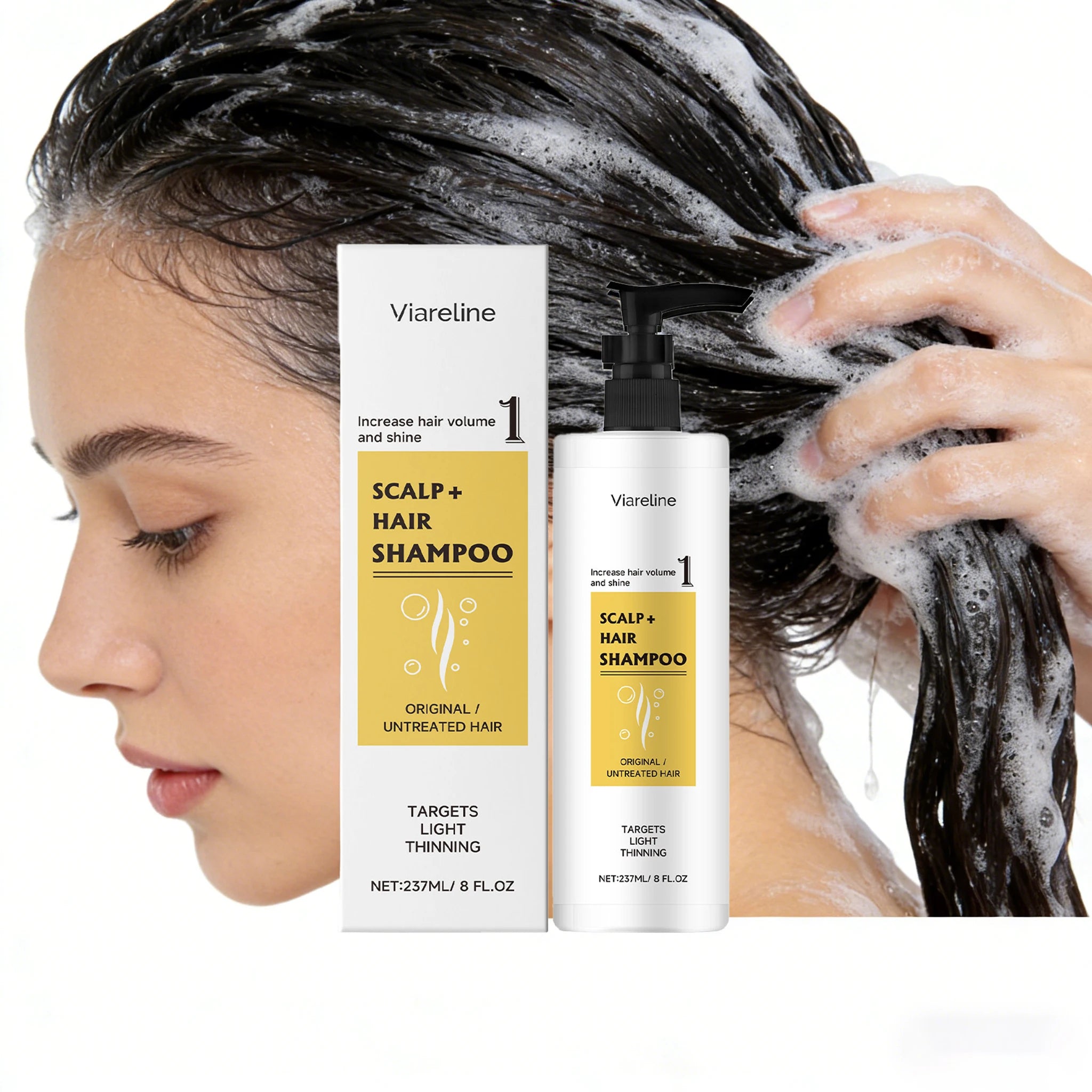 237ML Amino Acid Hair Shampoo Gentle Cleaning Dirts Nourishing Increase Hair Volume & Shine Strengthening Smoothing Hair Shampoo