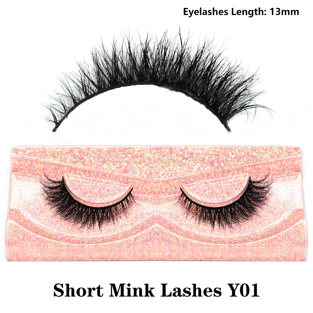 Half Lashes Short Mink Eyelashes Fluffy Soft False Eyelashes Wispy Cross Strip Eye Lashes Natural Mink Eyelash Extension Makeup