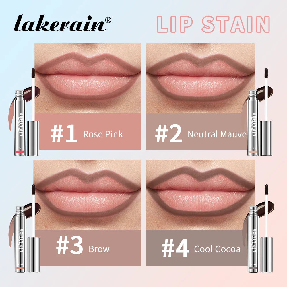 Highly Pigmented Lip Liner Tattoo Matte Peel Off Enhance Lip Liner Lasting Lip Stain Waterproof 4Colors Transfer-proof Lipstic