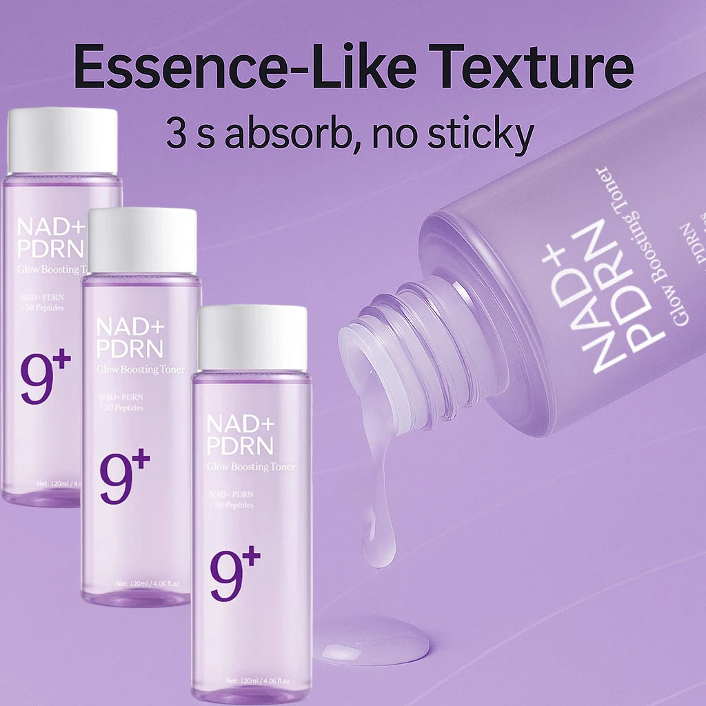 3PCS NAD+PDRN Glow Boosting Toner, Firming, Hydrating, Elasticity, Fade Fine Lines, Skincare Moisturizing Essence for Dry Skin