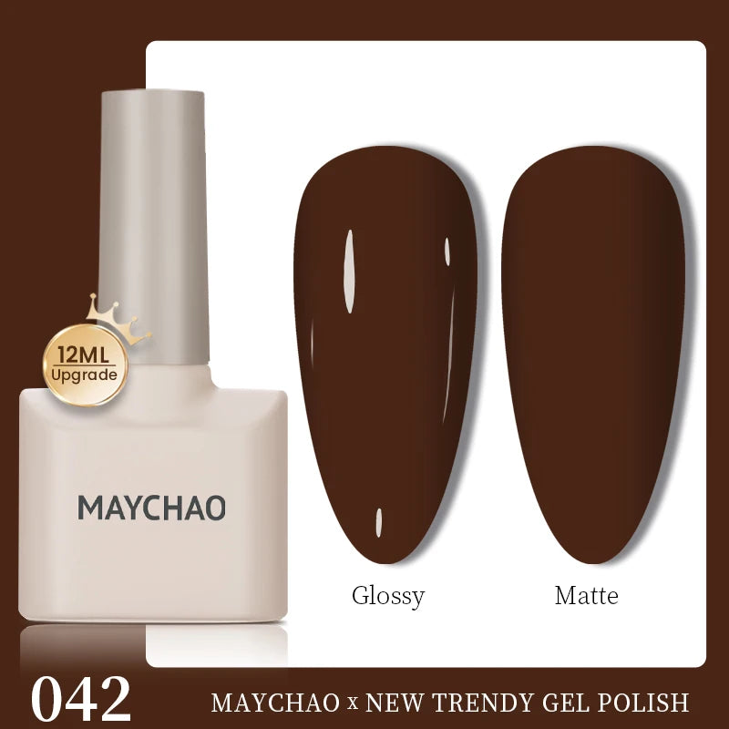 MAYCHAO 12ml Gel Nail Polish Set Professional Salon Nail Art Gels Varnish UV LED Semi Permanent Nail Lacquer Nail Supplies