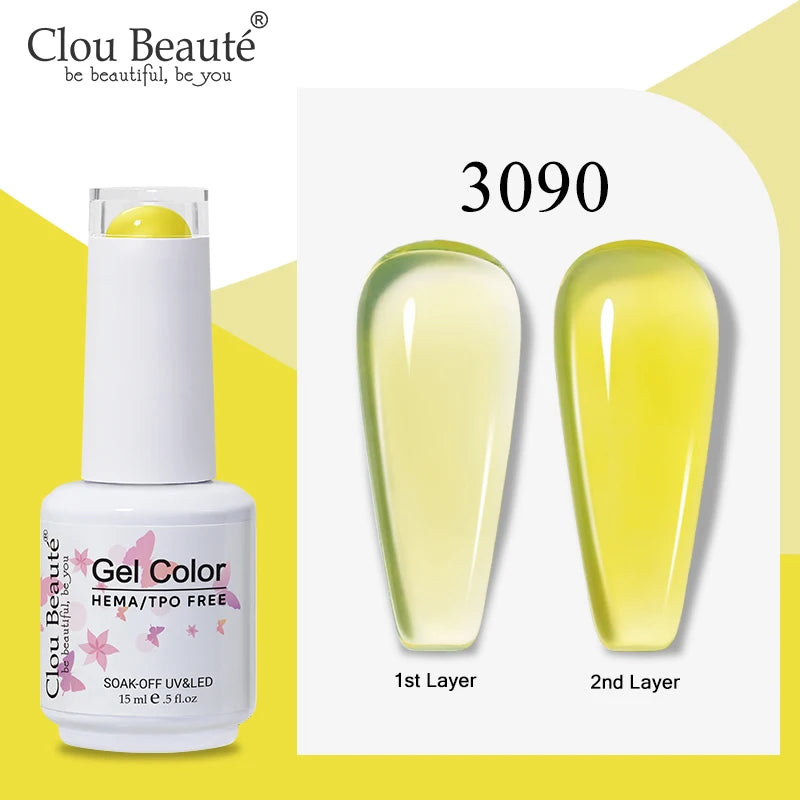 Clou Beaute Semi-transparent Jelly Color UV Gel Manicure Gel Nail Nail Supplies For Professionals Semi-permanent Varnish 15ml