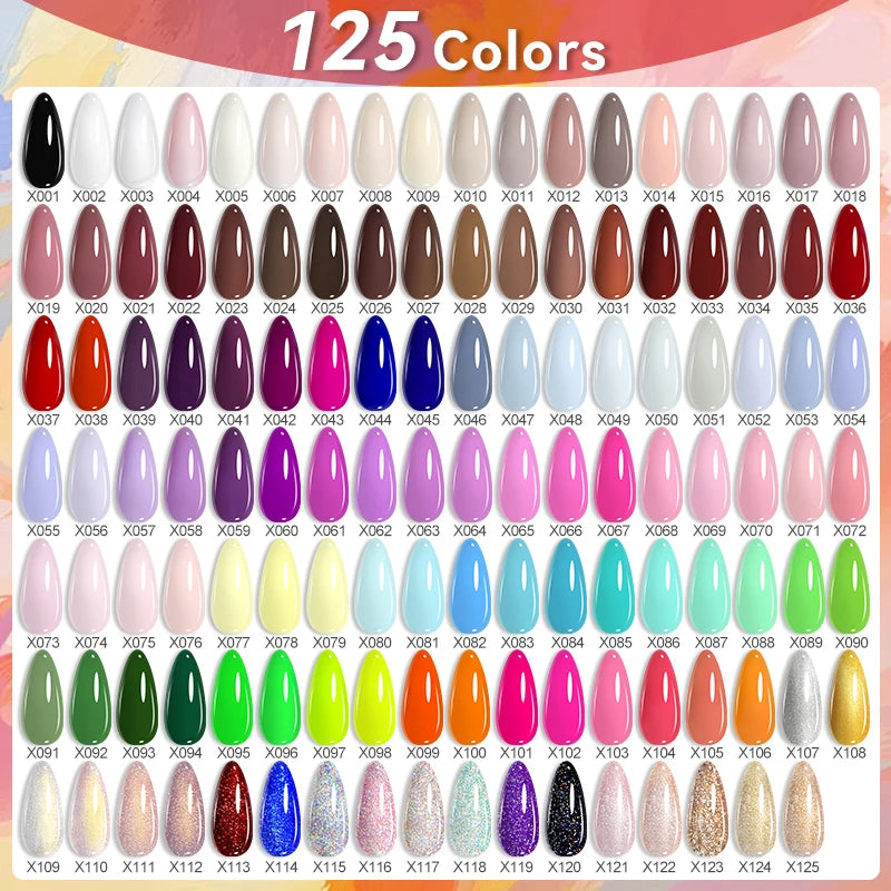 LILYCUTE Spring Summer 7ml Nail Gel Polish Long Lasting 125 Colors Soak Off UV Gel For Women French DIY Nail Art Supply