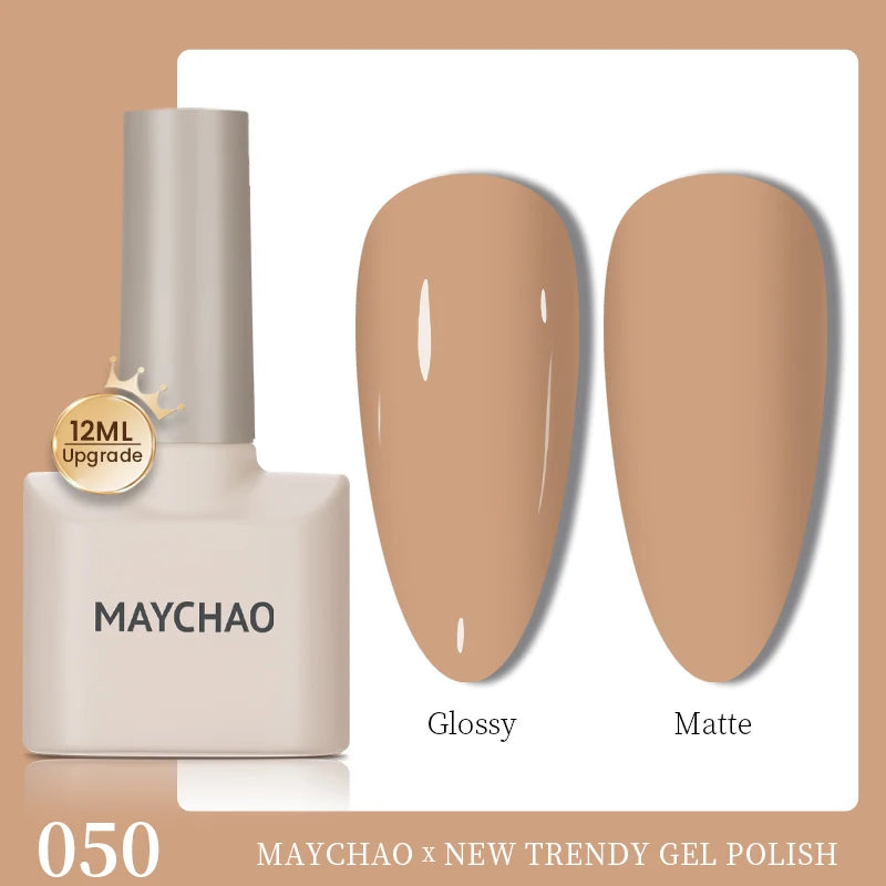 MAYCHAO 12ml Gel Nail Polish Set Professional Salon Nail Art Gels Varnish UV LED Semi Permanent Nail Lacquer Nail Supplies
