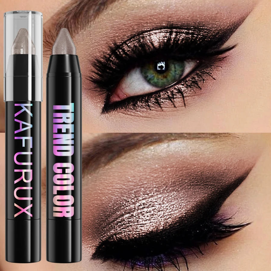 19 Colors Glitter Eye Shadow Pen Waterproof Metallic Matte Nude Eye Shadow Korean Makeup Gifts Purple Blue Brown Green Cosmetic