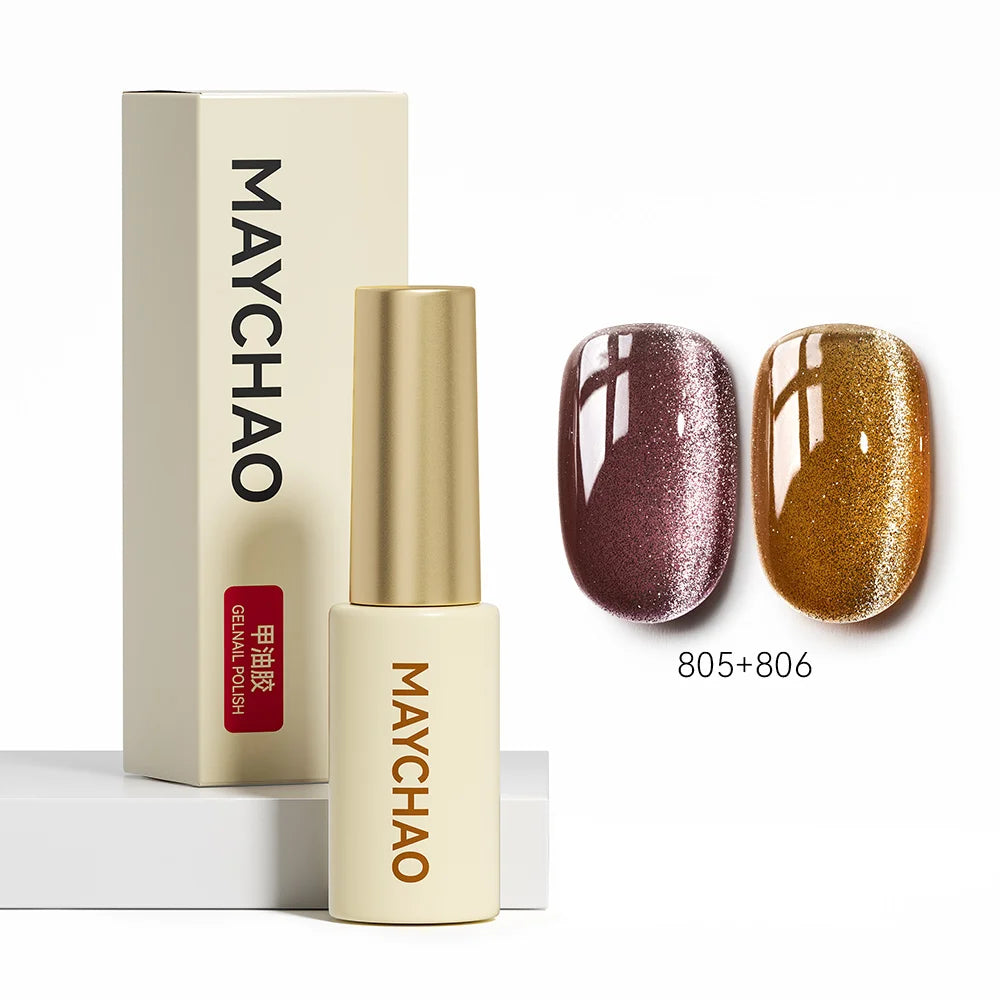 MAYCHAO 5ML Gel Nail Polish 9D Laser Diamond Glitter Cat Eye Gel Semi-Permanent Soak Off UV LED Gel Nail Manicure Tools Nail Art