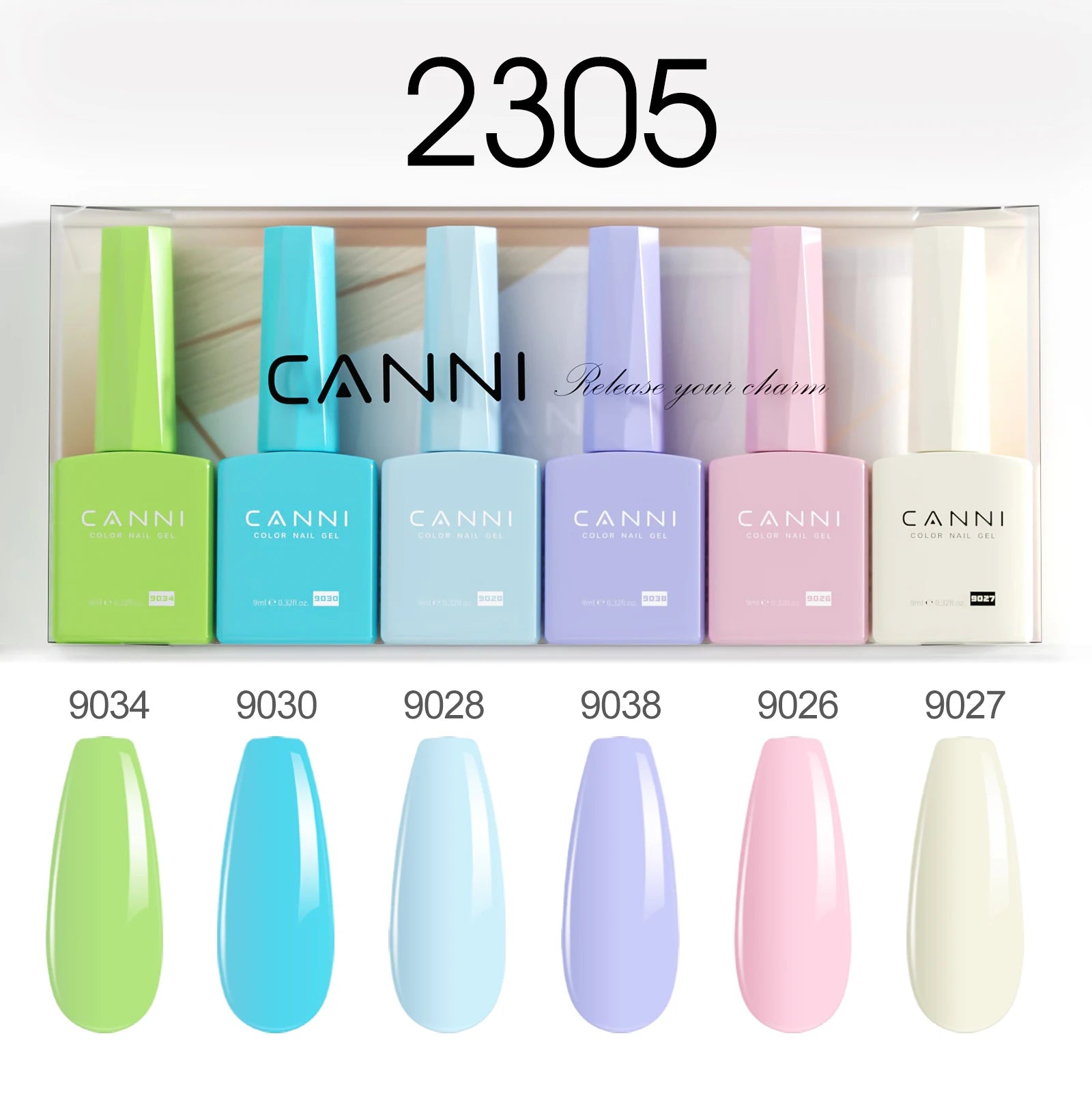 6pcs*9ml HEMA TPO FREE Nail Gel Polish CANNI Semi Permanent Jelly Pink Nude Color Gel Varnish Great Coverage UV LED Lacquer