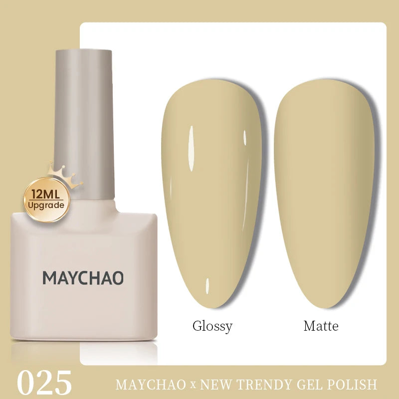MAYCHAO 12ml Gel Nail Polish Set Professional Salon Nail Art Gels Varnish UV LED Semi Permanent Nail Lacquer Nail Supplies