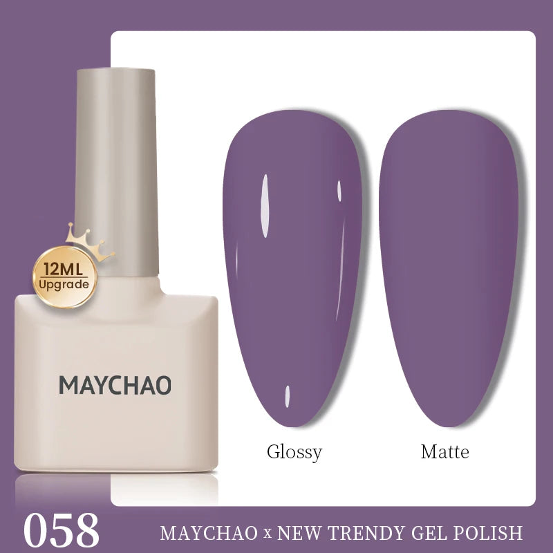 MAYCHAO 12ml Gel Nail Polish Set Professional Salon Nail Art Gels Varnish UV LED Semi Permanent Nail Lacquer Nail Supplies