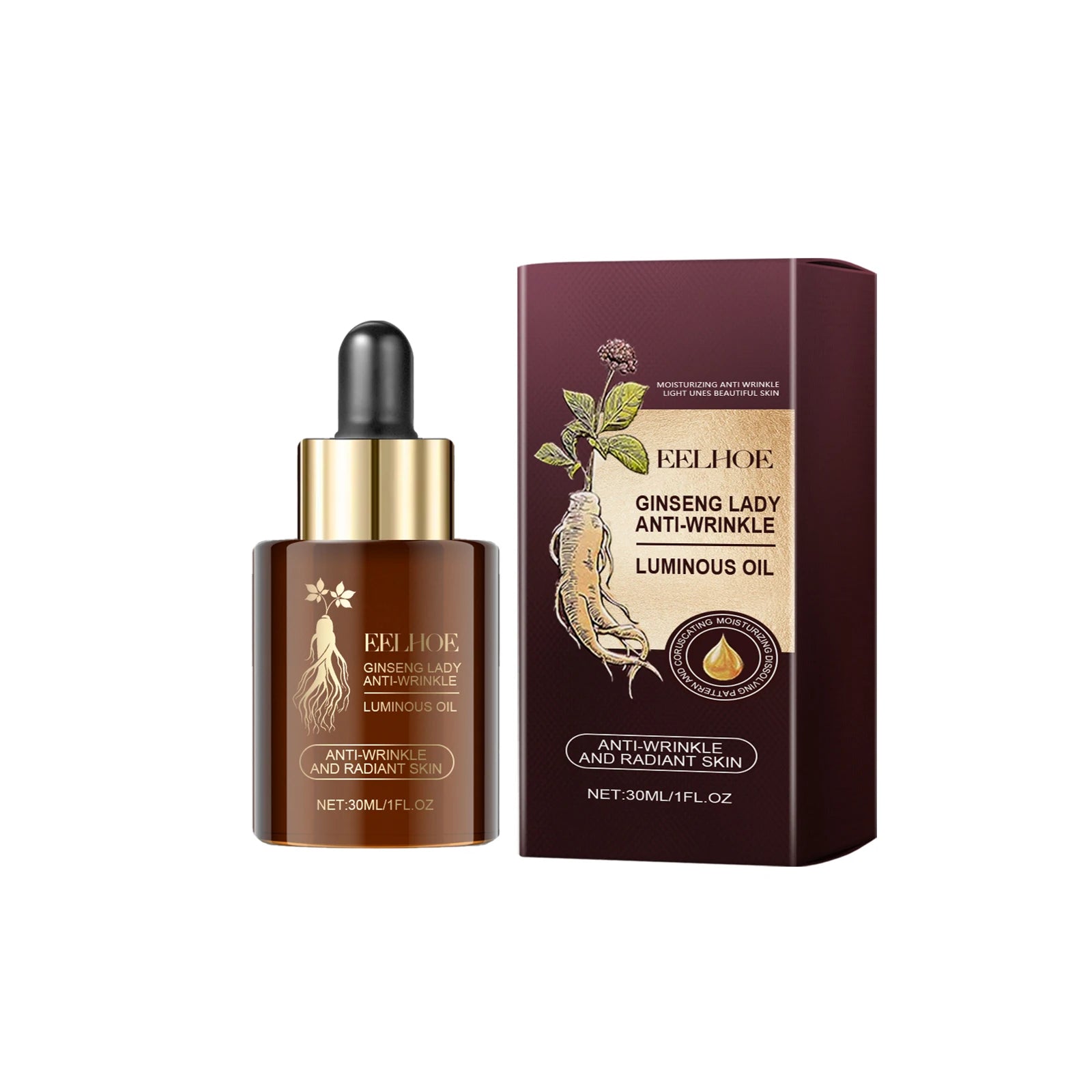 Ginseng Extract Facial Essential Oil Firming Fade Fine Lines Moisturizing Skin Rejuvenation Non-Greasy Nourishing Face Essence