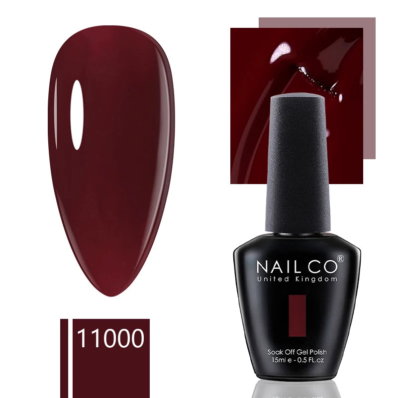 NAILCO 15ml Dark Gel Nail Polish Semi-permanent Varnish Hybrid UV Nails Art Glitter Colors Gel Polish Manicure Enamels For Nails