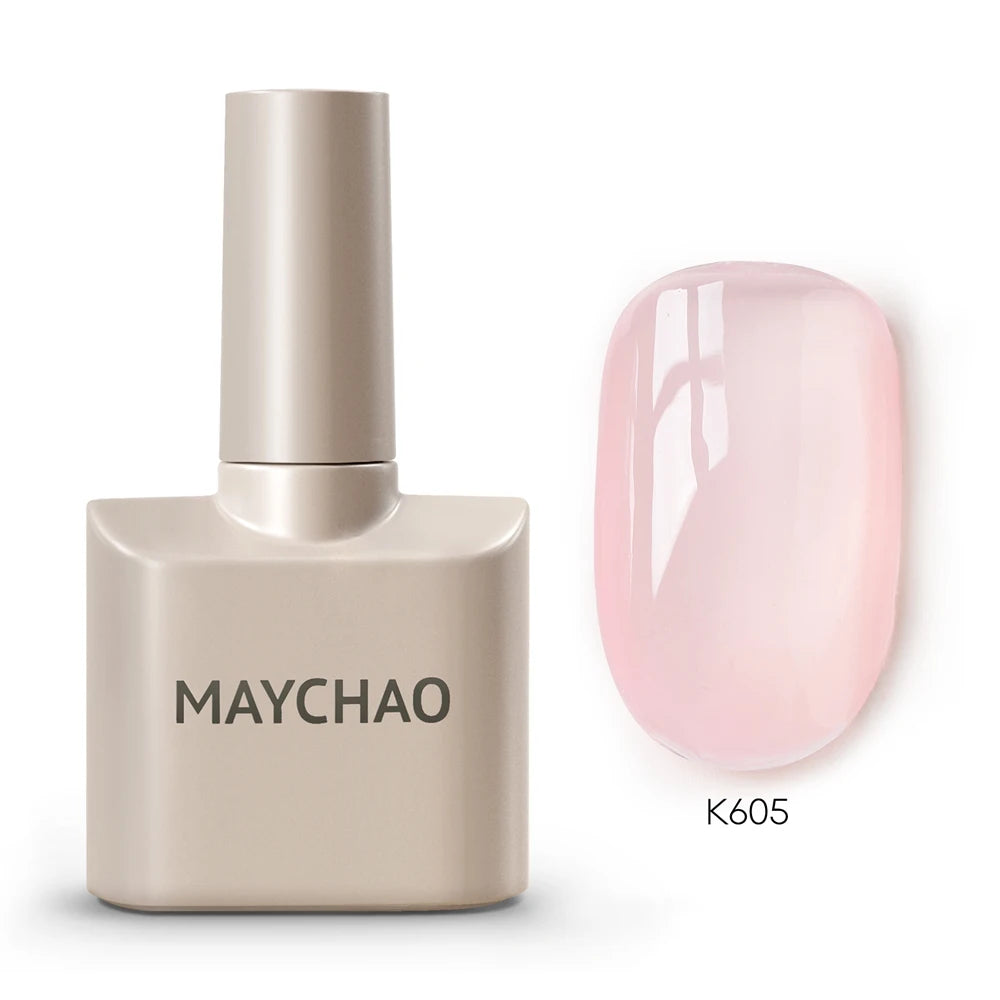 MAYCHAO Cherry Red Gel Nail Polish 12ml Glossy Semi Permanent Soak Off UV LED Frosted Gel Nails Base Painting Varnish