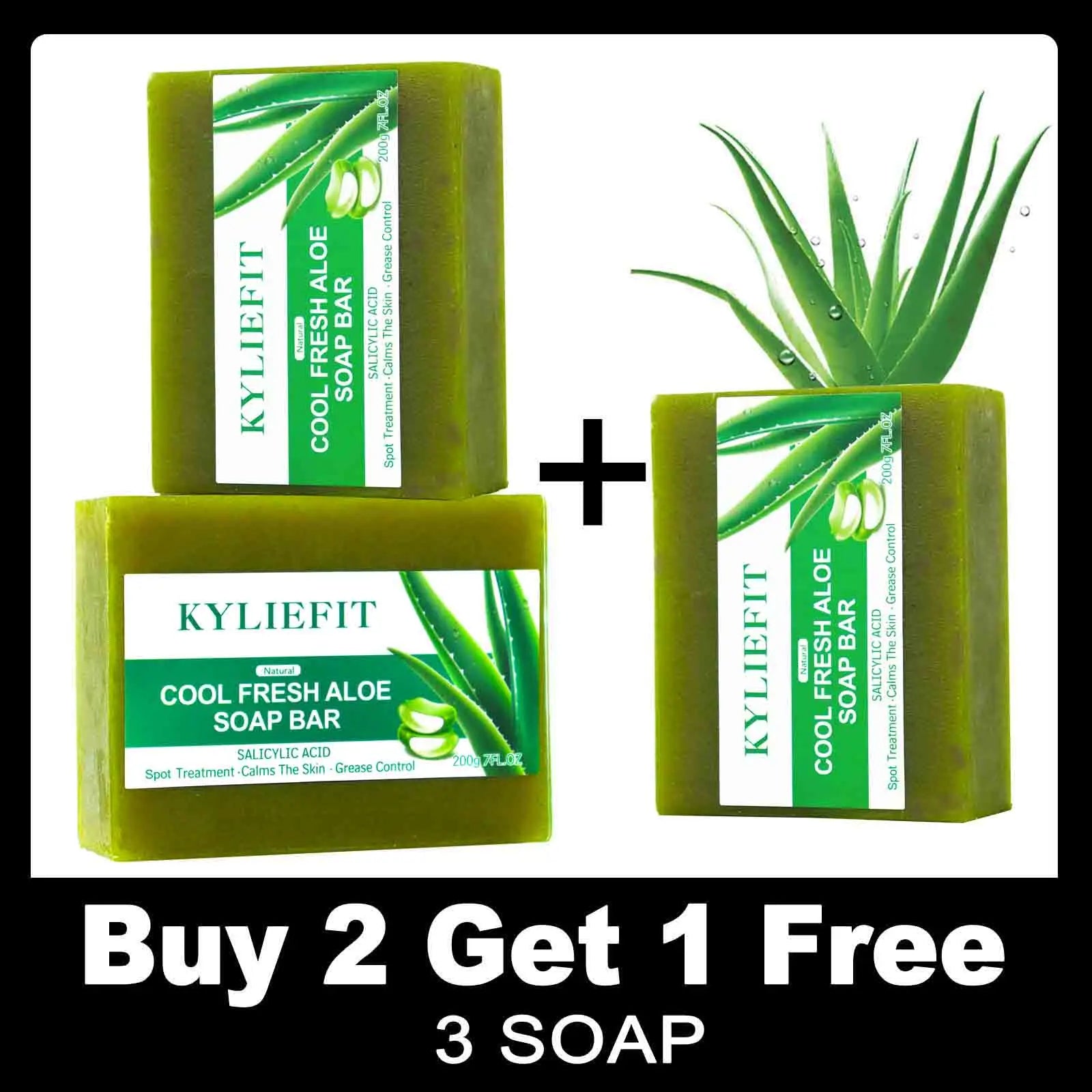 AILKE Aloe Vera Whitening Soap, Remove Acne, Spots, Skin Radiant, Improve Skin Luster, Vegan Bath Wash for All Skin Types, 200g