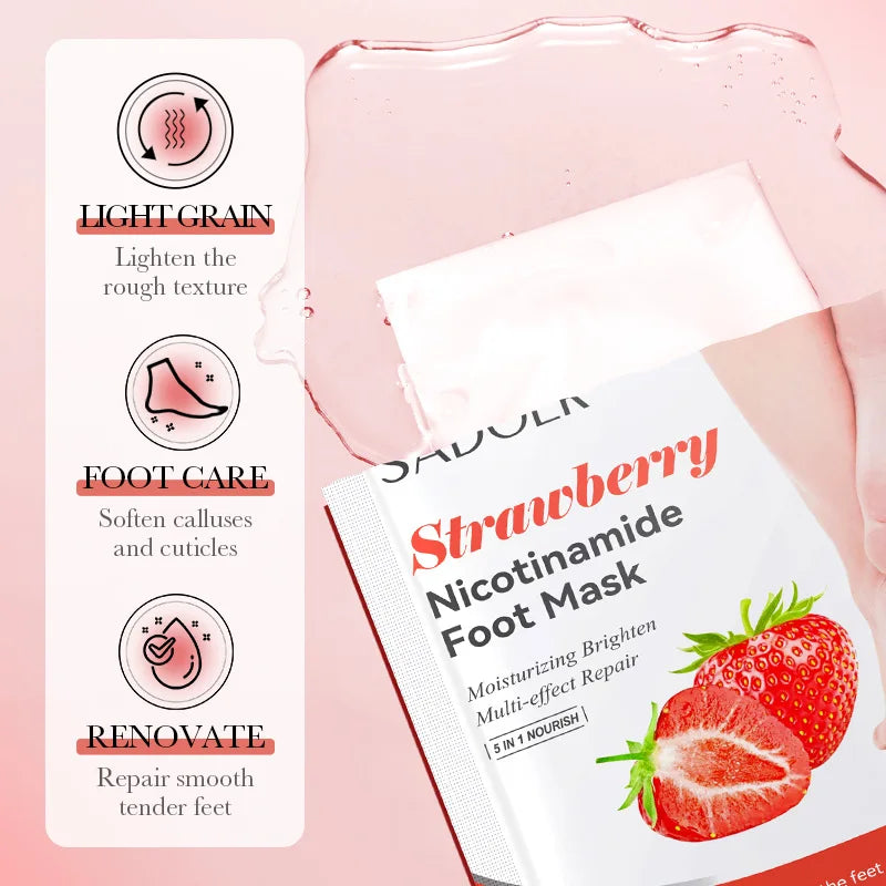 6 Pairs SADOER Fruits Foot Mask Moisturizing Anti Wrinkle Foot Peeling Mask Exfoliating For Feet Spa Pedicure Skin Care