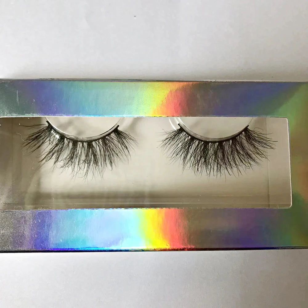 HZJY Dropshipping 10-15mm 3D Real Mink Handmade Crossing Lashes Individual Strip Thick Lash Fake Eyelashes with free paper boxes