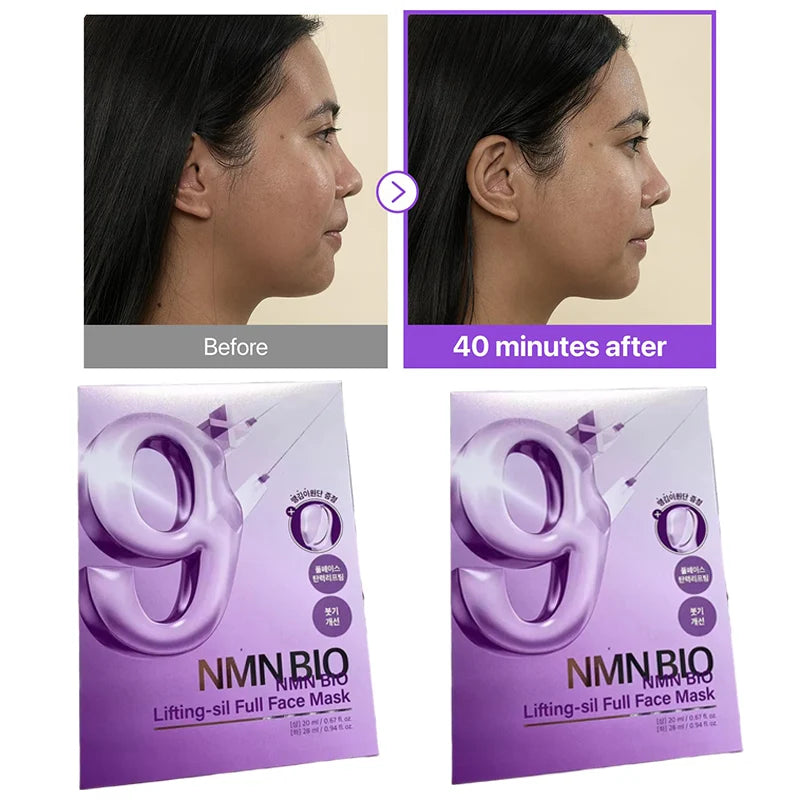 Instant Lifting Full Face Mask With Peptide Collagen Firming Mask For Smooth Defined Looking Skin 4 Sheets With Lifting Band