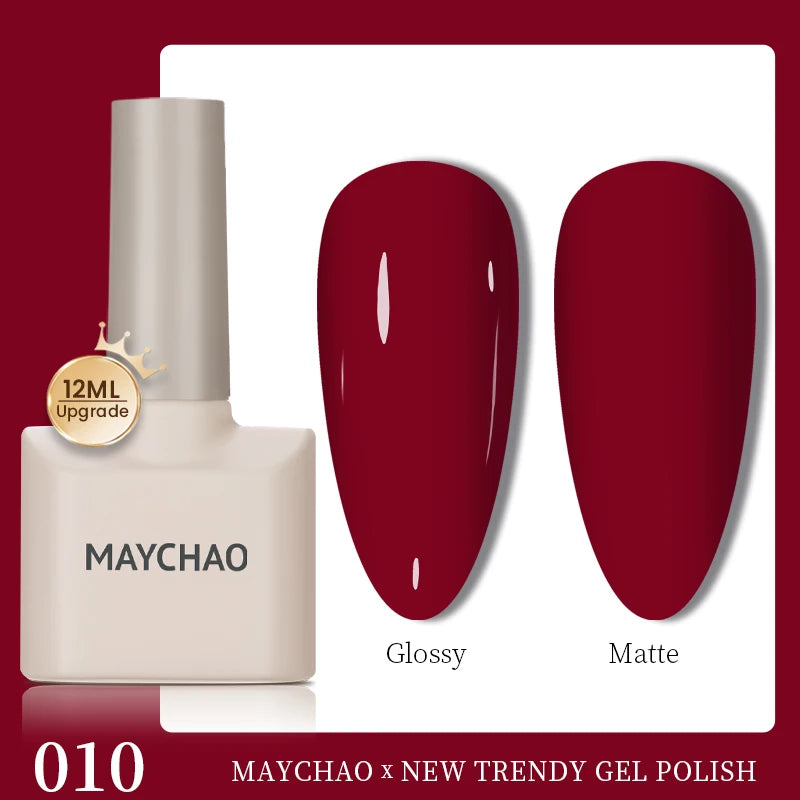 MAYCHAO 12ml Gel Nail Polish Set Professional Salon Nail Art Gels Varnish UV LED Semi Permanent Nail Lacquer Nail Supplies