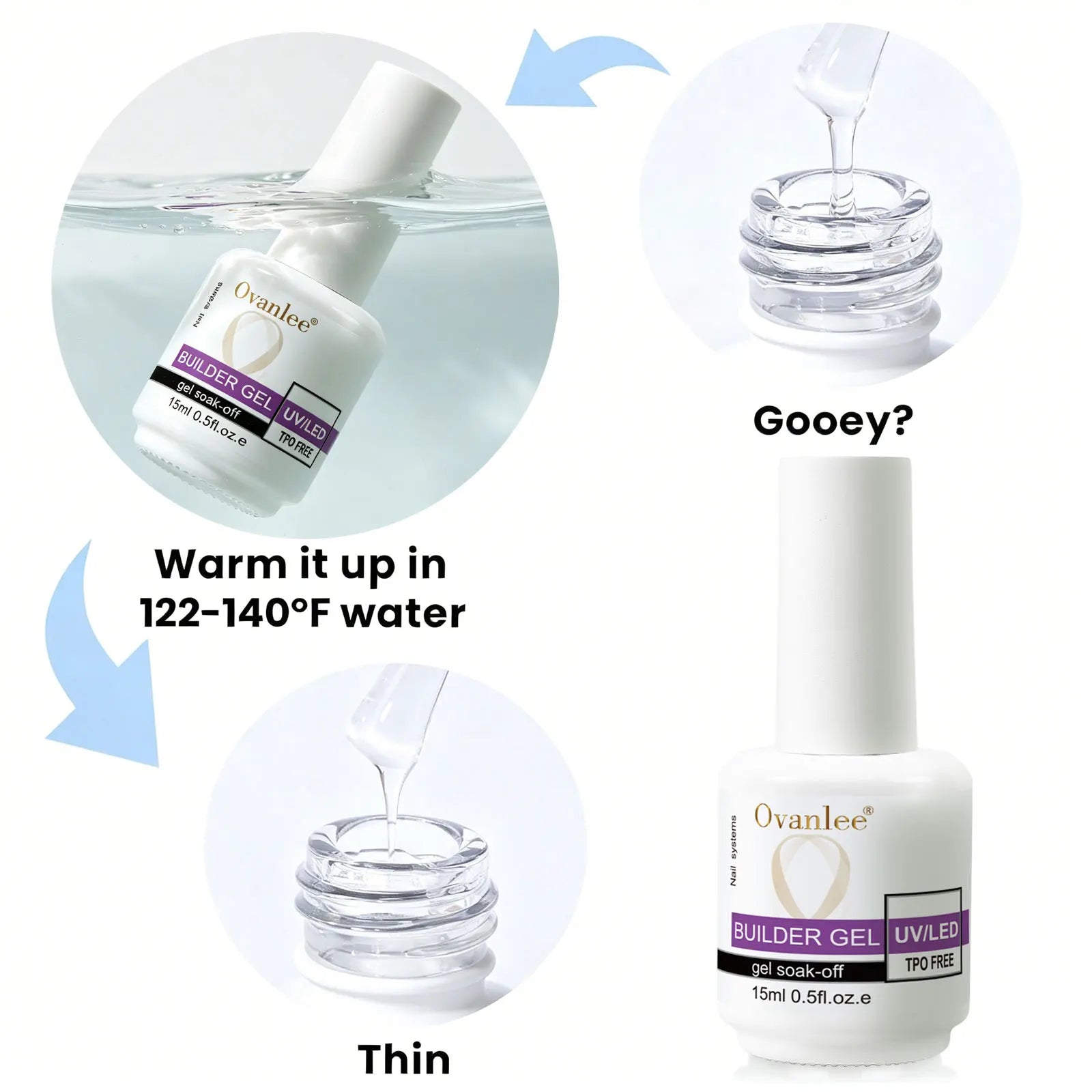 15ML 8 In 1 Nude Builder Gel for Apex Building Extension & Thin Nail Strengthener, UV LED Lamp Required