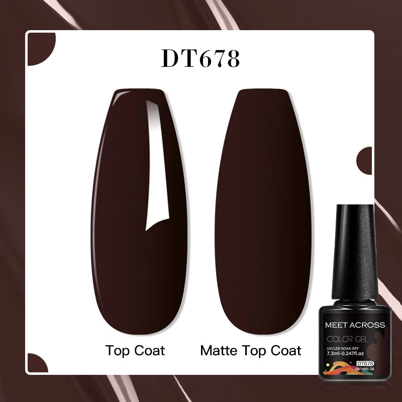MEET ACROSS 7ml Red Blue Green Metallic Gel Nail Polish Super Bright Mirror Effect Semi Permanent LED UV Gel Nail Art Varnish