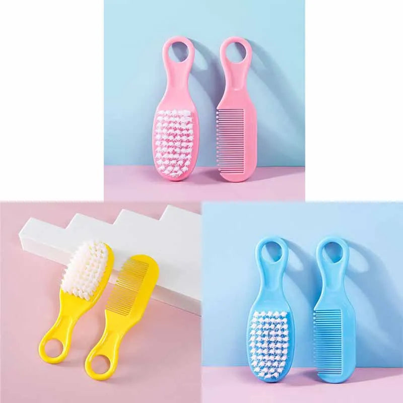 1/2Set Baby Hairbrush Comb Portable Newborn Infant Toddlers Soft Hair Brush Head Massager Comb Set Baby Kid Hair Care Supplies