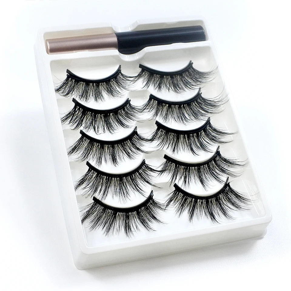 1/5 Pairs Magnetic Eyelashes Makeup False Lashes Bulk Items Wholesale Natural Magnetic Lashes Eyeliner Set