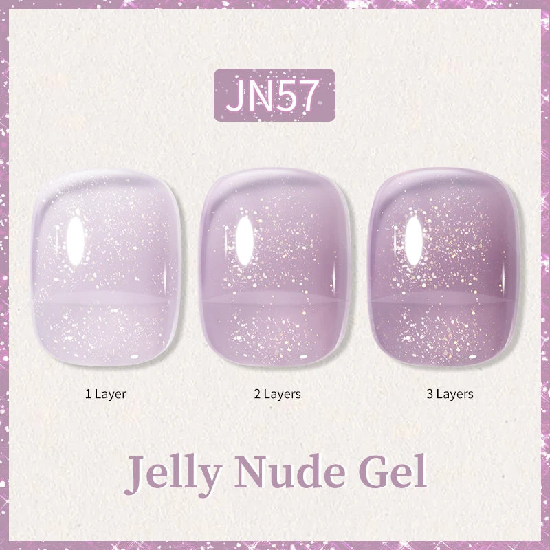 BORN PRETTY 10ml Glitter Pink Nude Jelly Nail Gel Polish Varnis Semi-permanent Sheer Translucent UV LED Soak Off Gel Polish