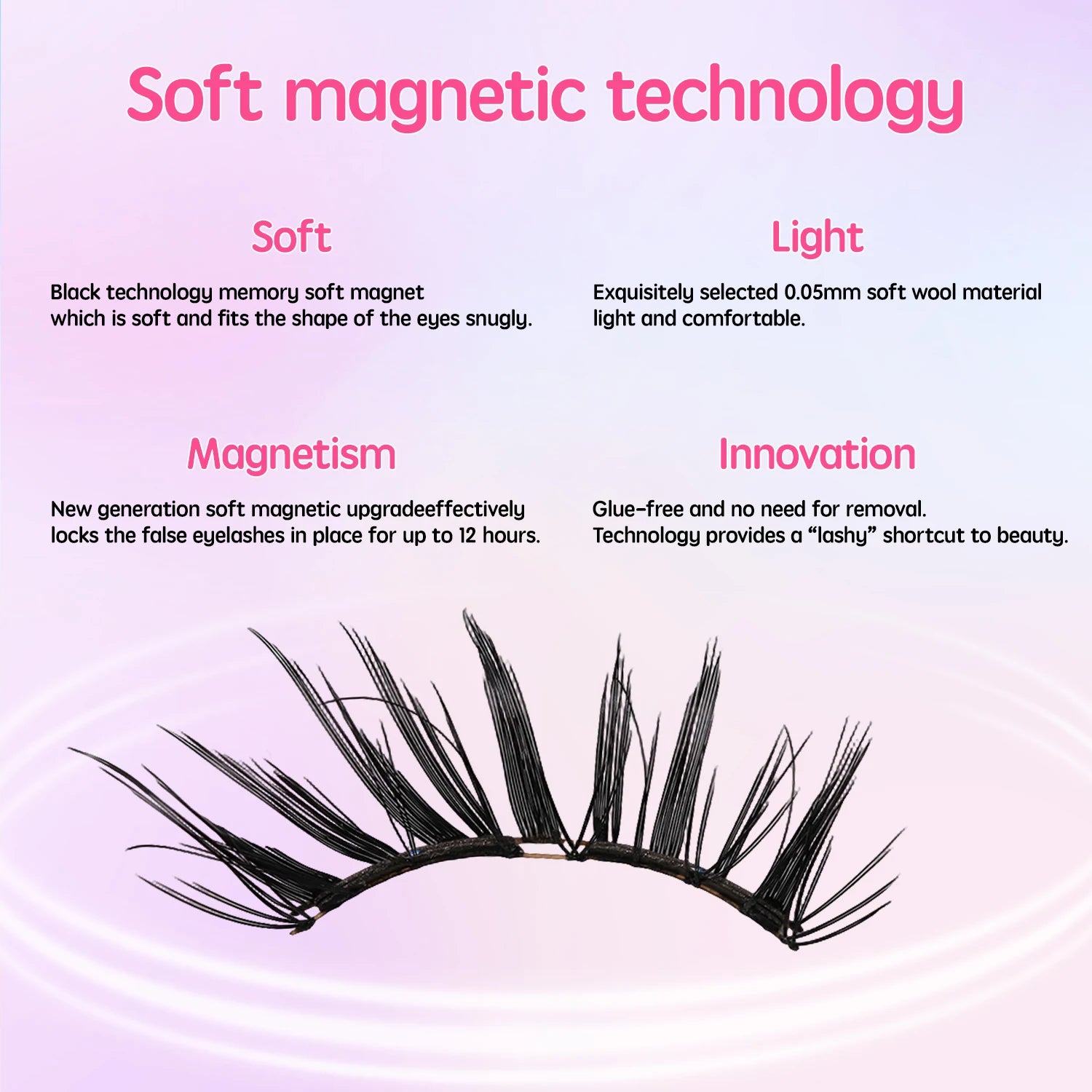 SM13- Charm Fox Findlove New Type Thick Fox Eye Effect 1pair Magnetic Eyelash Extension Can Reusable One Second Apply Lazygirl