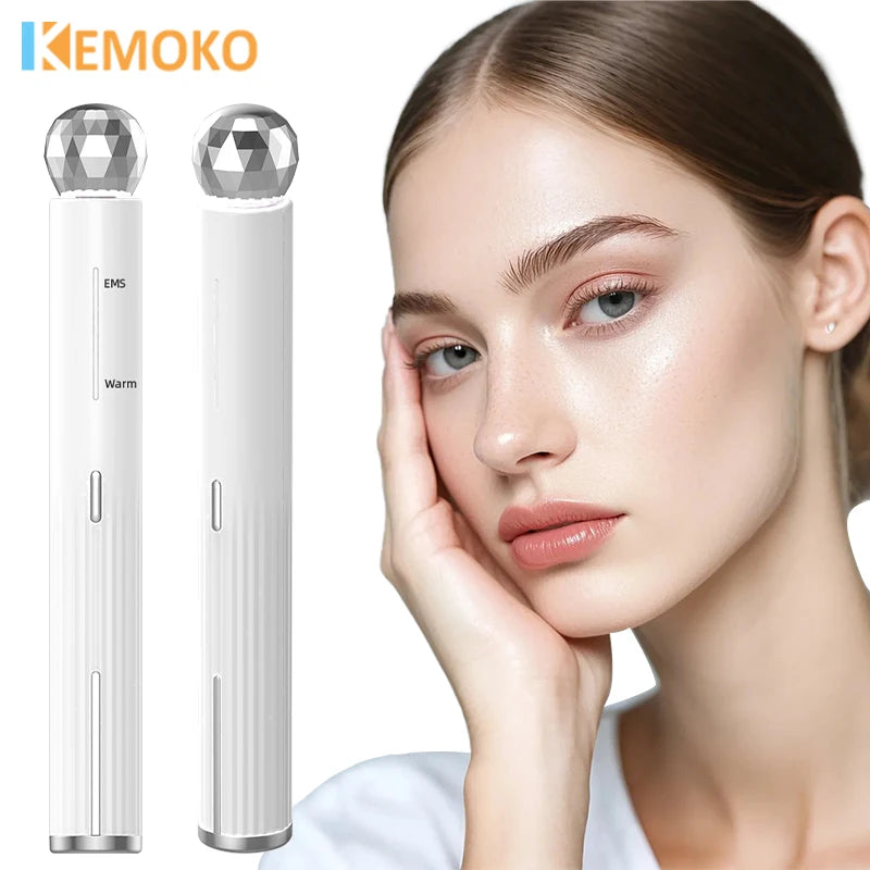 Electric Eye Massager Roller Vibration Wrinkle Anti-Ageing EMS Microcurrent Hot Conpress Dark Circle Removal Beauty Eye Care Pen