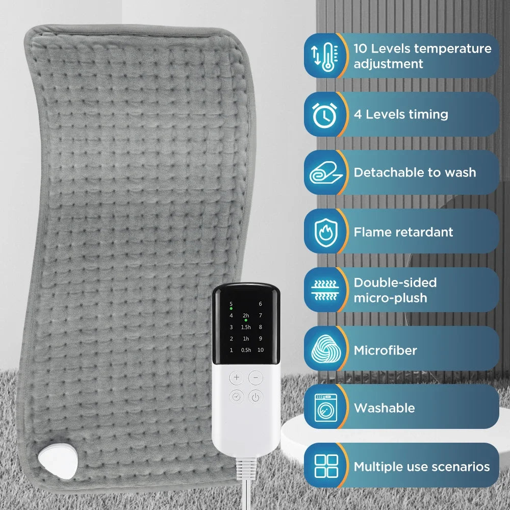 Electric Heating Pad Heat Mat with 10 Levels Constant Temp 4 Mode Timer Body Warming Thermal Mat for Abdomen Hand Thermal Mat