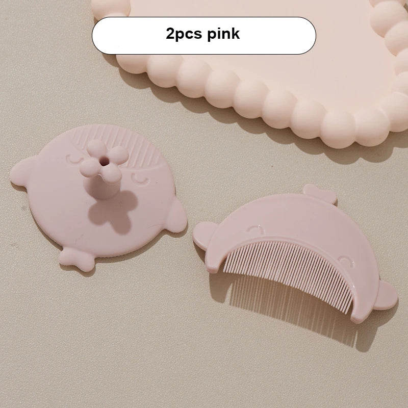 New Baby Hair Comb Accessories Cartoon Cute Comb Infant Bathing Soft Comb Newborn Hair Cleaning Supplies Silicon Head Massage