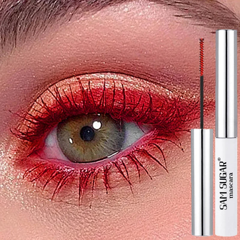Colorful Curling Mascara Fine Brush Lengthens Eyelashes Thick Waterproof Blue Mascara Natural Eyelash Green Halloween Eye Makeup