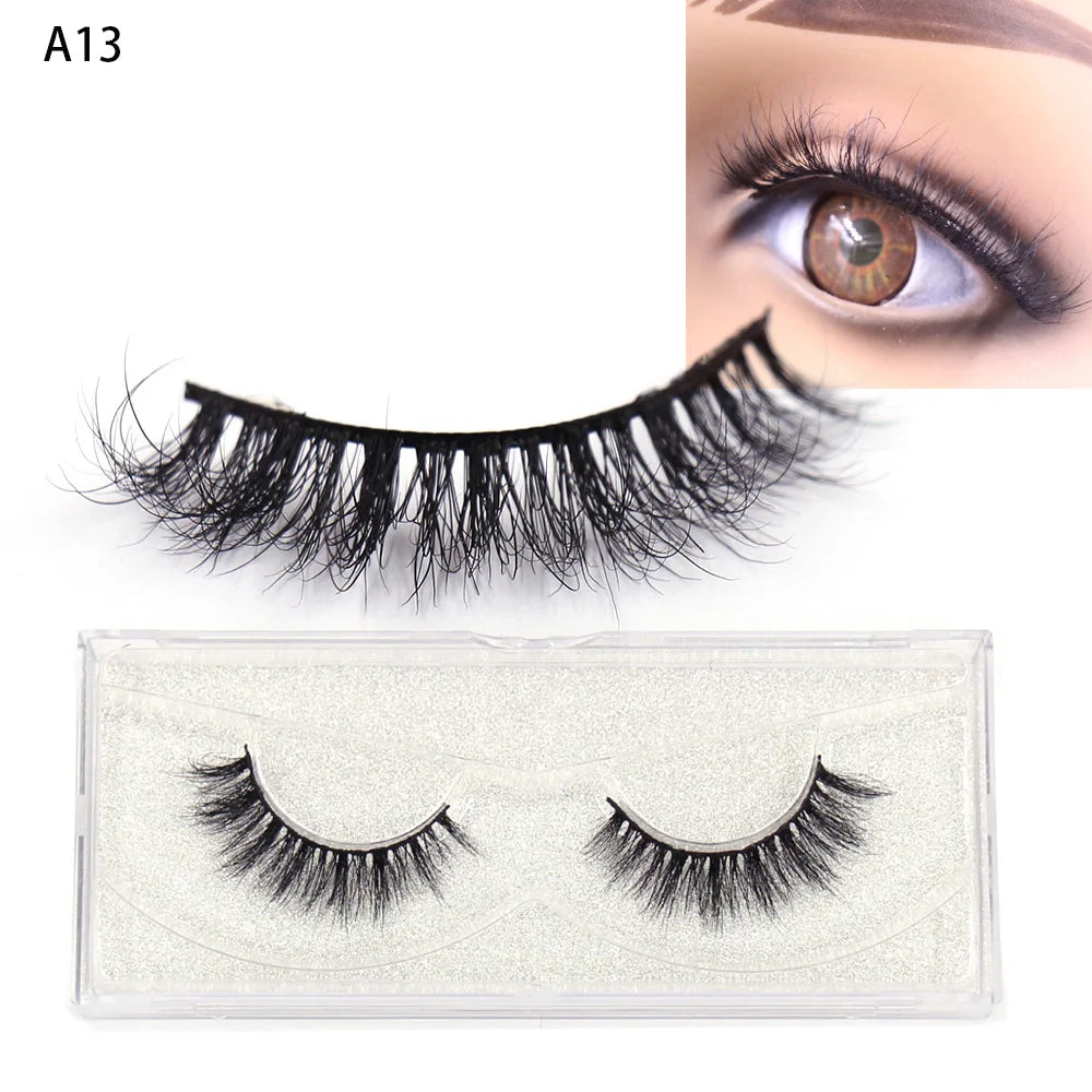 AMAOLASH Mink False Eyelashes 3D Mink Lashes Handmade Glamorous Strip Lashes Volume Fake Eyelashes Natural Long Eye Lashes A10