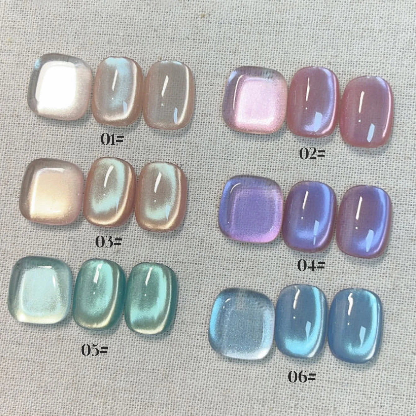 10PCS Romantic Pop Cat Eye Gel Nail Polish Popular White High Density Magnetic Powder Mirror Glass Bead Nail Gel Beauty Supplies