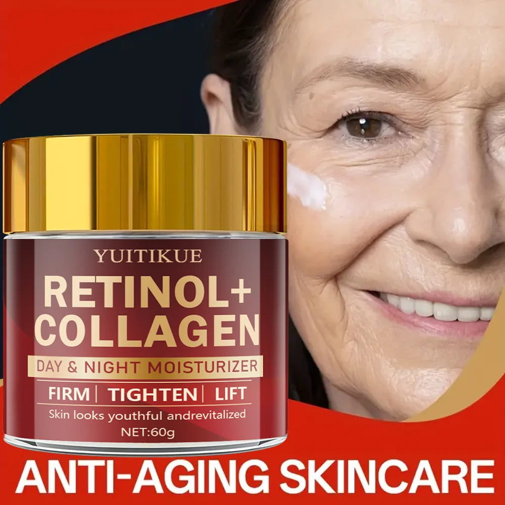 Retinol Collagen Cream 60g - Day & Night Moisturizer, Firms, Tightens & Lifts, Anti-Aging for Youthful Revitalized Skin